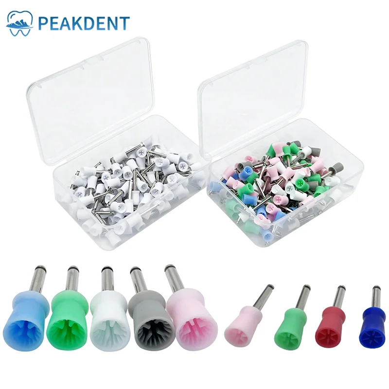 Dental Polishing Cup Rubber Prophy Cup for Low Speed Handpiece Dental Colorful Polishing Brushes Bowl