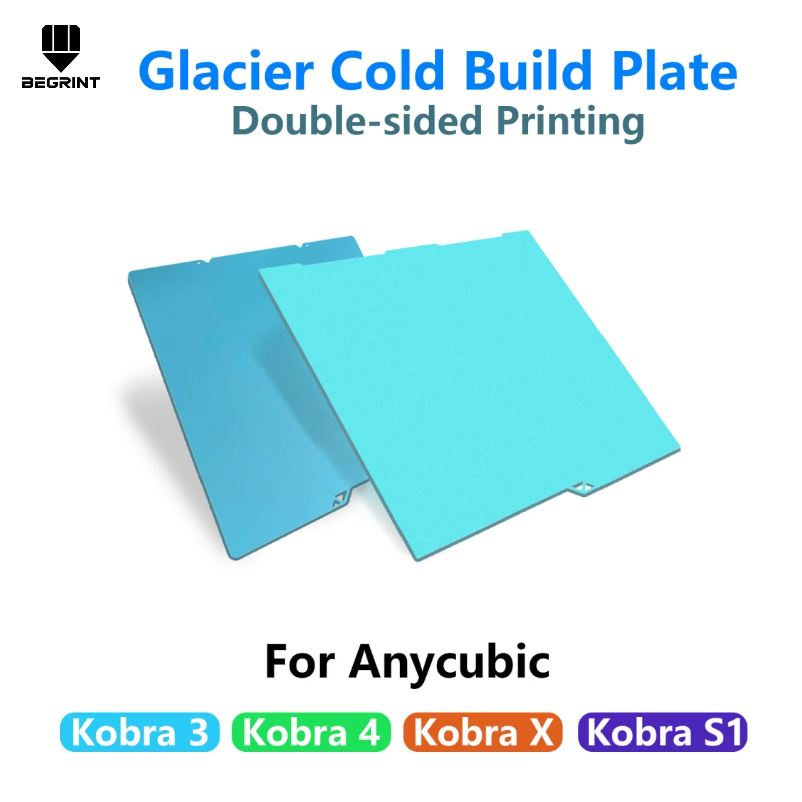 For Anycubic Kobra S1 Kobra X Cold Plate Lower Temp Printing Glacier PLA PETG 256x268 264x276mm Print Bed For Anycubic Kobra 4