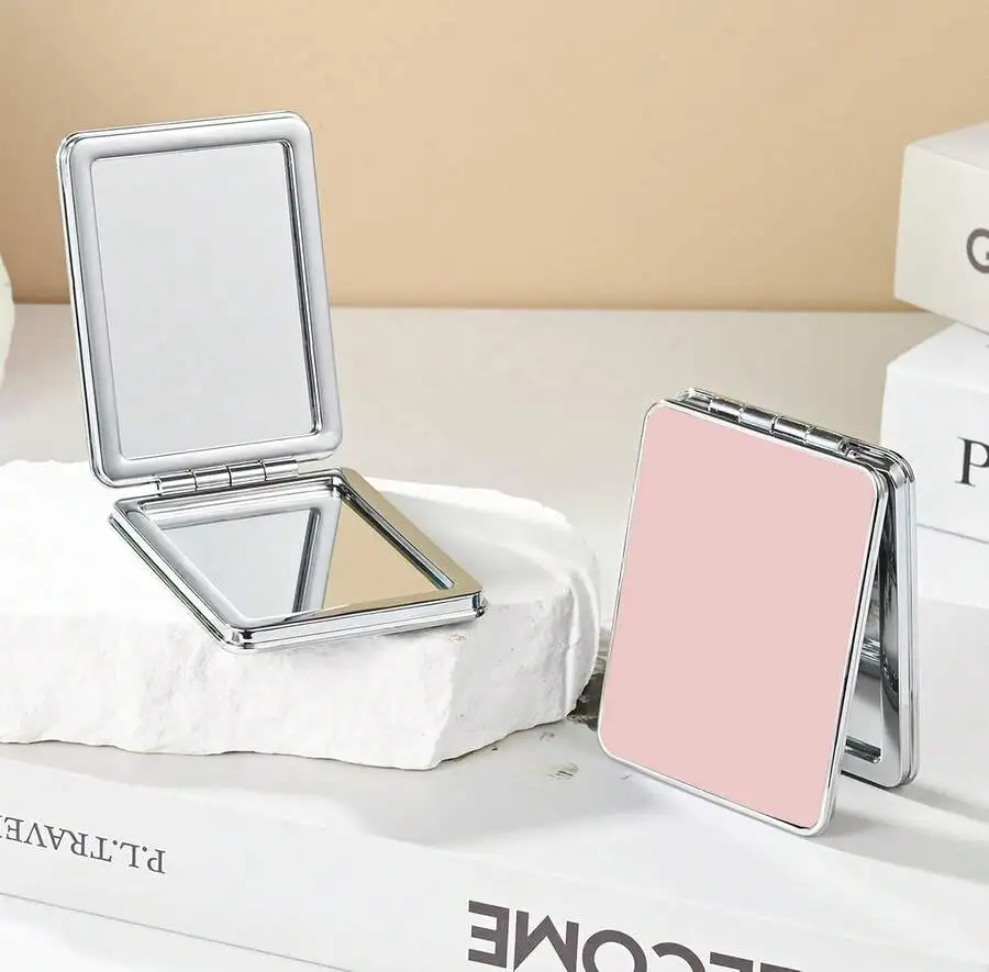 

Portable Double Sided Magnifying Makeup Mirror For Travel Pink