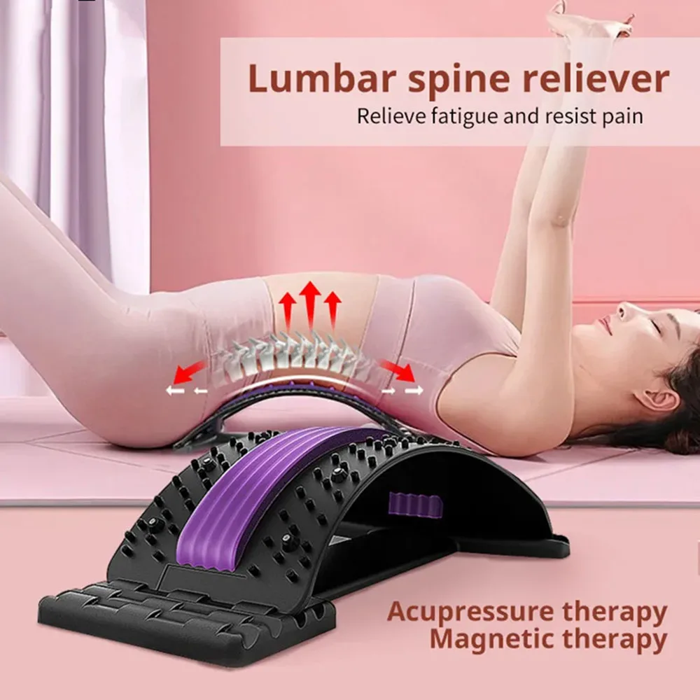 

Waist Massager Lumbar Protrusion Acupuncture and Magnetic Knead Spine Lying Cushion Back Stretch Lumbar Spine Corrector Reliever