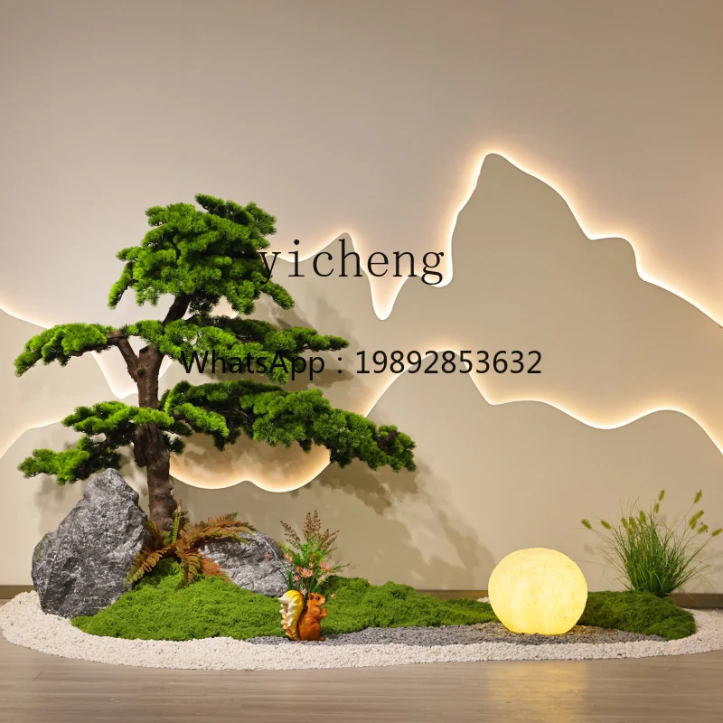 AA landscaping under the stairs simulation entrance large ornaments villa courtyard floor landscape