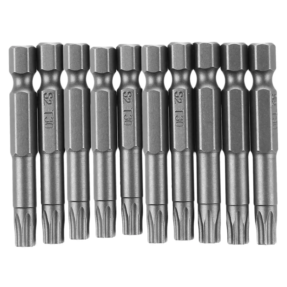 6mm T30 50mm Long Magnetic Torx Screwdriver Insert Bits Tool 10 Pcs