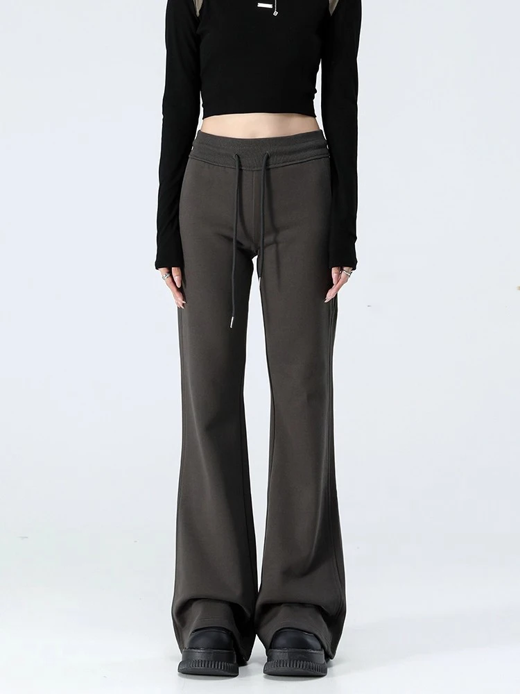 

Женские расклешенные брюки с подъемом бедер, осень-зима 2025 года, свободные брюки с высокой талией для похудения, повседневные спортивные спортивные штаны для йоги