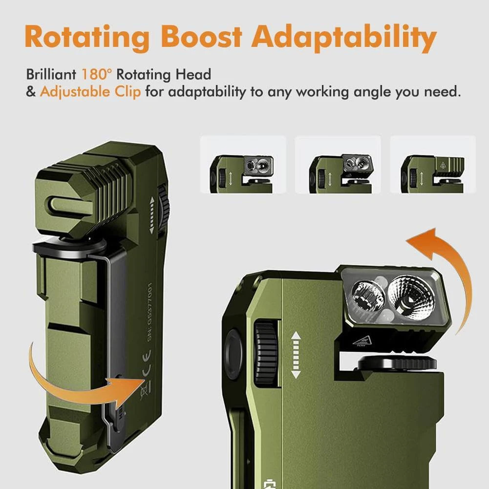 Rechargeable EDC Flashlight 400 Lumens Mini Flashlight Magnetic Keychain Flashlight for Outdoor Camping Hiking