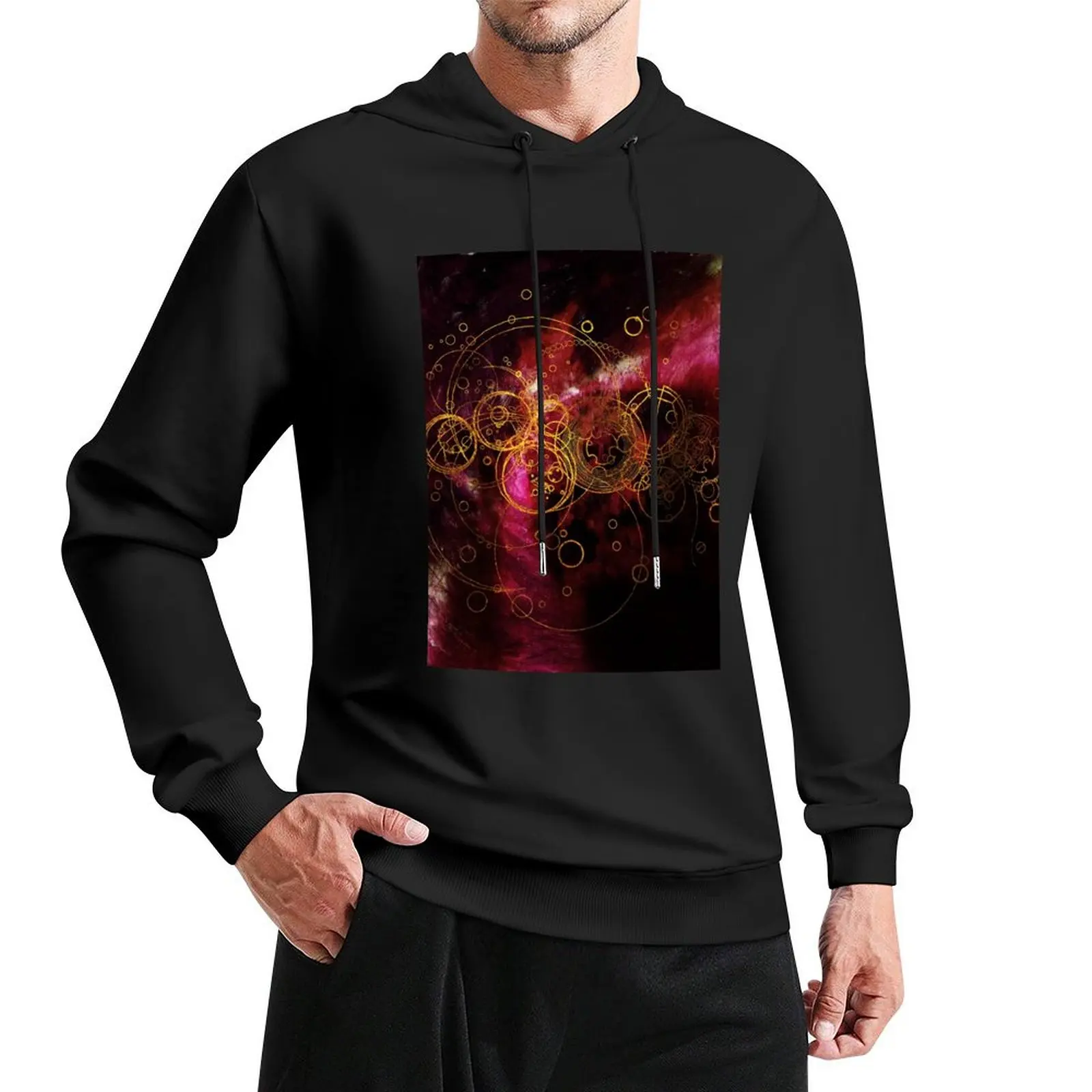 

ClockWork Writing Red Pullover Hoodie men's coat mens clothing tracksuit men