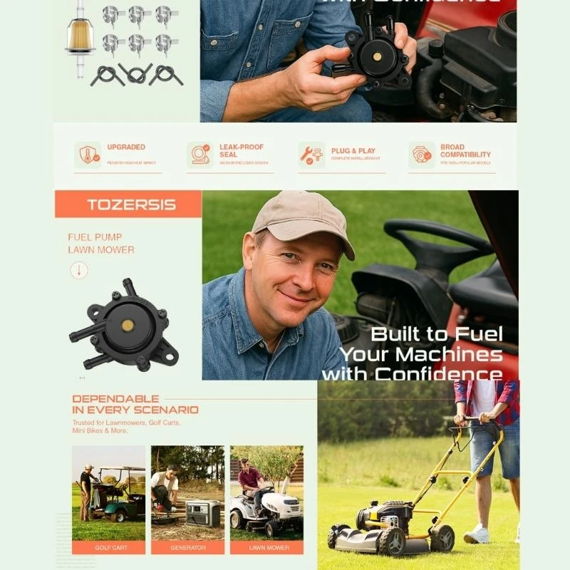 D0UC Methane Pressure, Petroleum Pressure, Oil Pressure Set, Suitable for Sward Mower, Motorcycle, Beach Bike Versatile Model