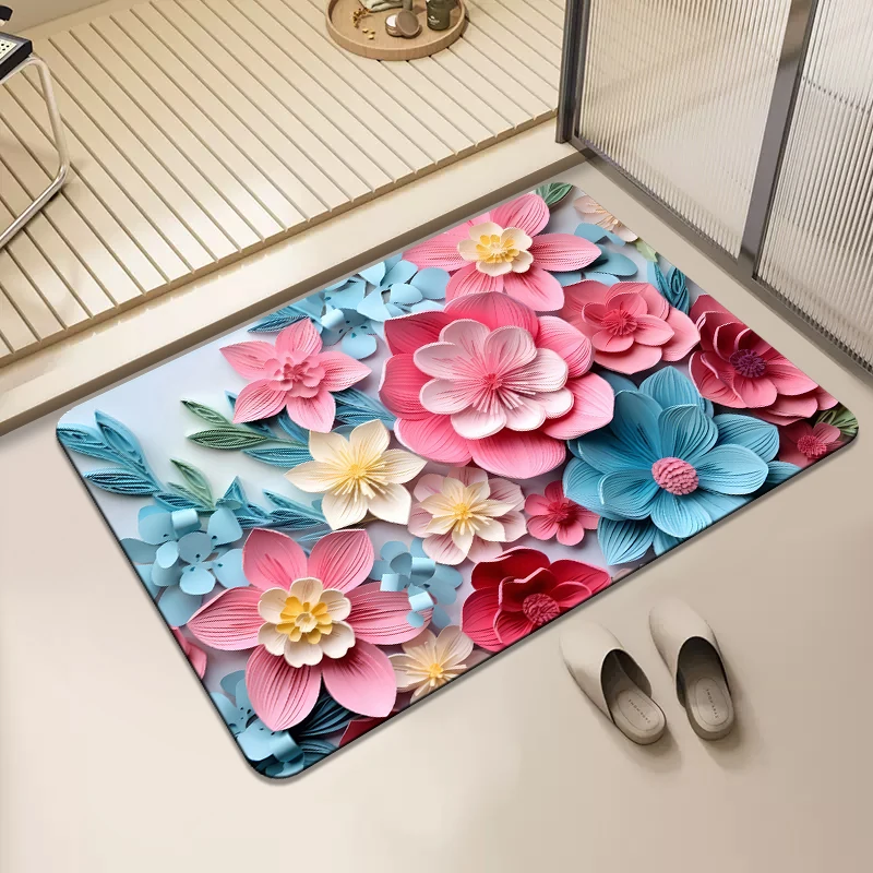 سجادة أرضية المطبخ غير قابلة للانزلاق ومقاومة للزيوت، وسادة قدم للحمام سريعة الجفاف، وسادة تصريف ناعمة مقاومة للأوساخ #2
