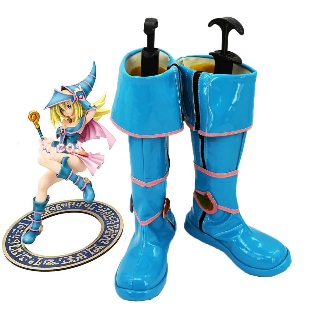 Yu-Gi-Oh Dark Magician Girl Mana Cosplay Shoes Boots Halloween Anime Party Props Role Play Outfits Accessories Boots Custom-Mad