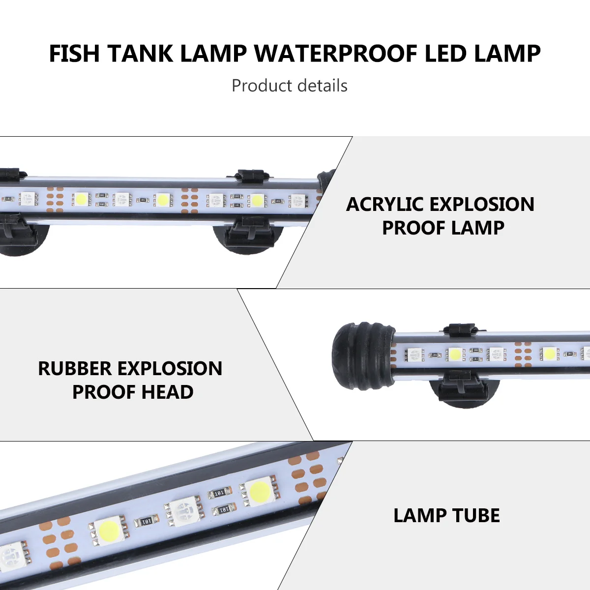 

1Pcs Aquarium LED Light Waterproof Decorative Lamp for Fish Tank Blue White 19cm Au Plug Durable Acrylic Material Easy Install