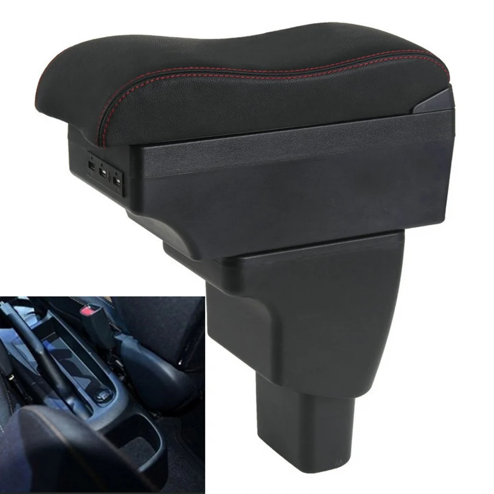 For Hyundai I10 Armrest box Elbow support Center console box central Store content box with cup holder