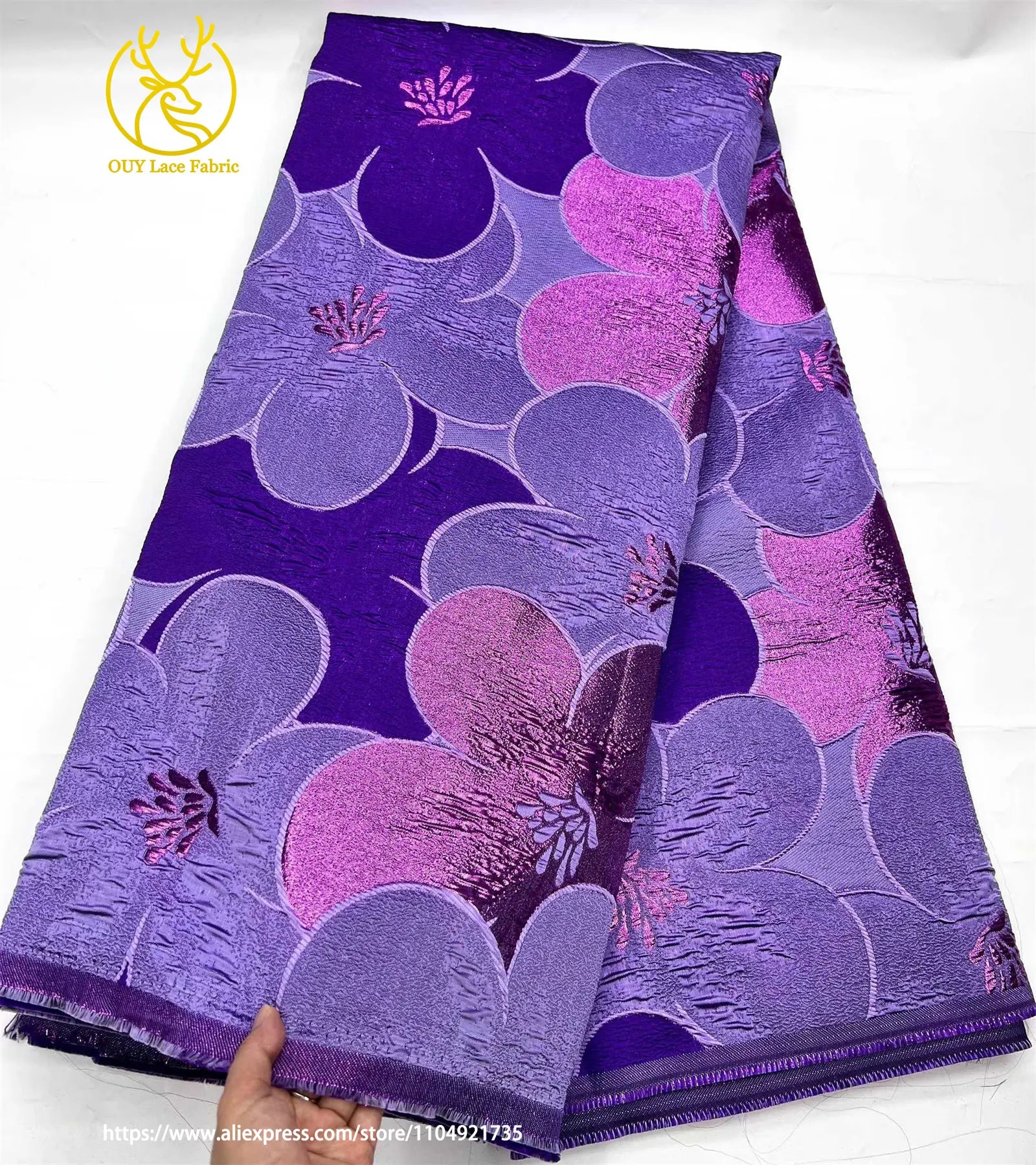 2026 Bestseller Afrikanischer Jacquard-Spitzenstoff 5 Yards Hochwertige Modische Französische Nigerianische Damenkleidung Nähstoffe – Detail 12