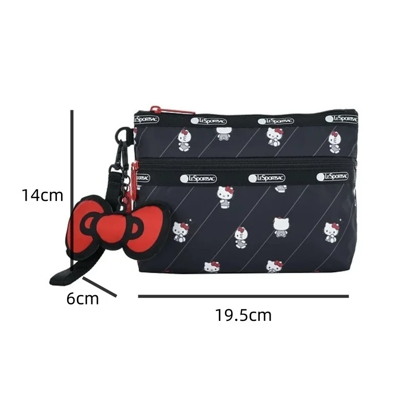 Miniso Waterproof Hellokitty Kawaii Storage Bags Cute Cartoon KT Printed Handbags Casual High Capacity Cosmestic Bags Girls Gift