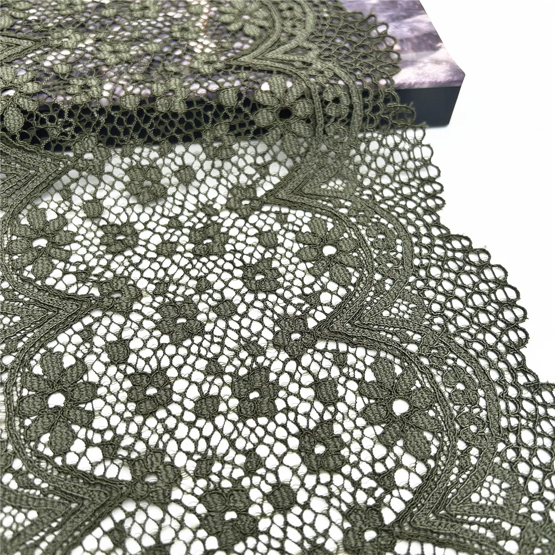 3y/lot Width 8 1/4 inch 21cm Olive Green Elastic Lace Trim Lingerie Sewing Craft DIY Apparel Fabric Lace Garment Accessory