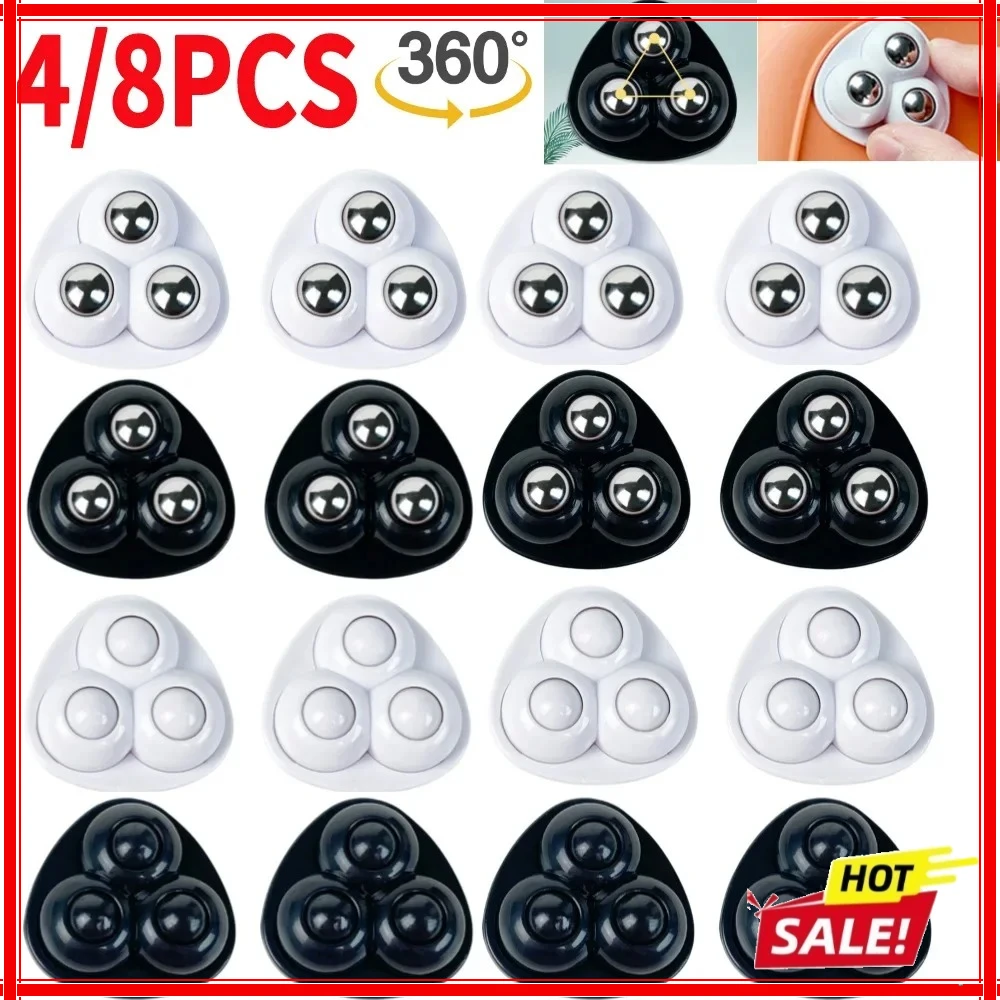 4 Ruedas Universales Adhesivas Silenciosas para Fondo de Cubo de Basura y Pequeños Electrodomésticos de Cocina