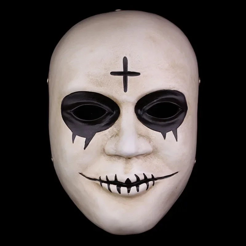 La máscara de purga Dios Cruz miedo máscaras de Halloween Cosplay fiesta Prop lujo cara completa resina espeluznante película de terror máscara