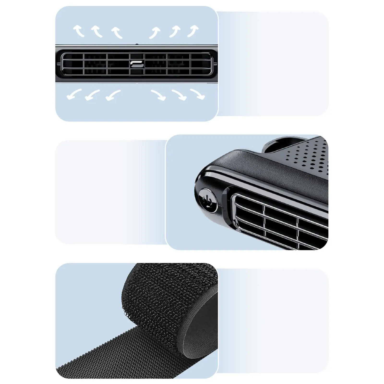 Generic Car Rear Seat Cooling Fan Lightweight Car Interior Decor Fan Space Saving Car Backseat Fan for Car RV Truck Van SUV