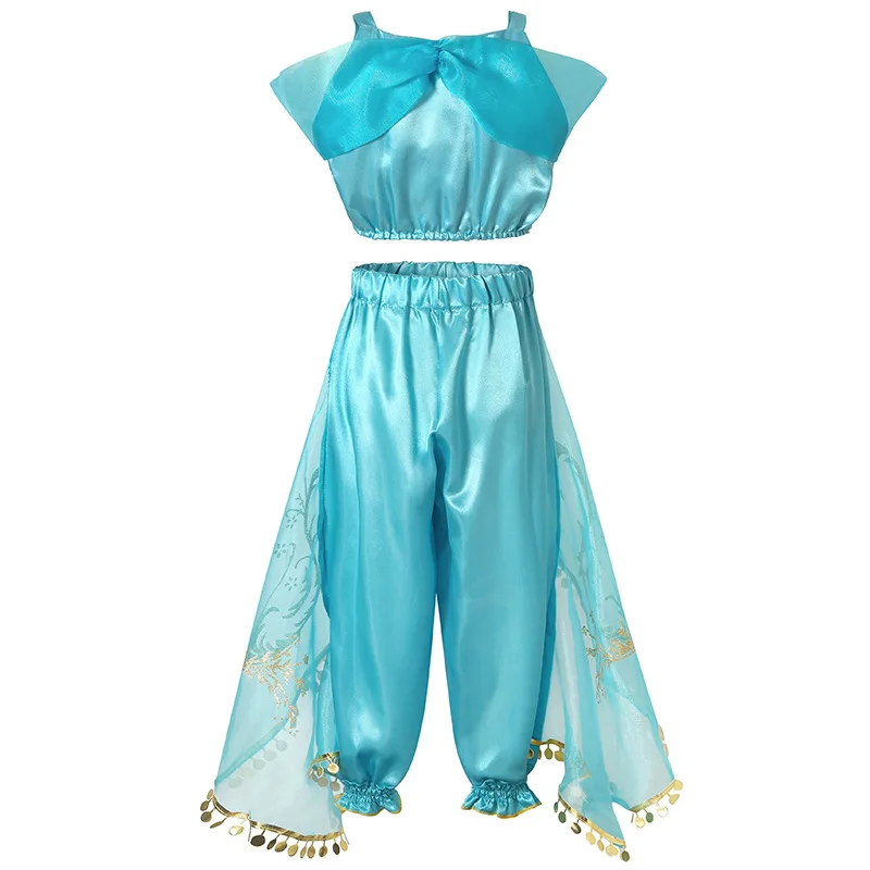 Kids Arabian Sequins Princess Dress Girls Halloween Jasmine Costume For Children Carnival Cosplay Party Disguise Fancy Outfits