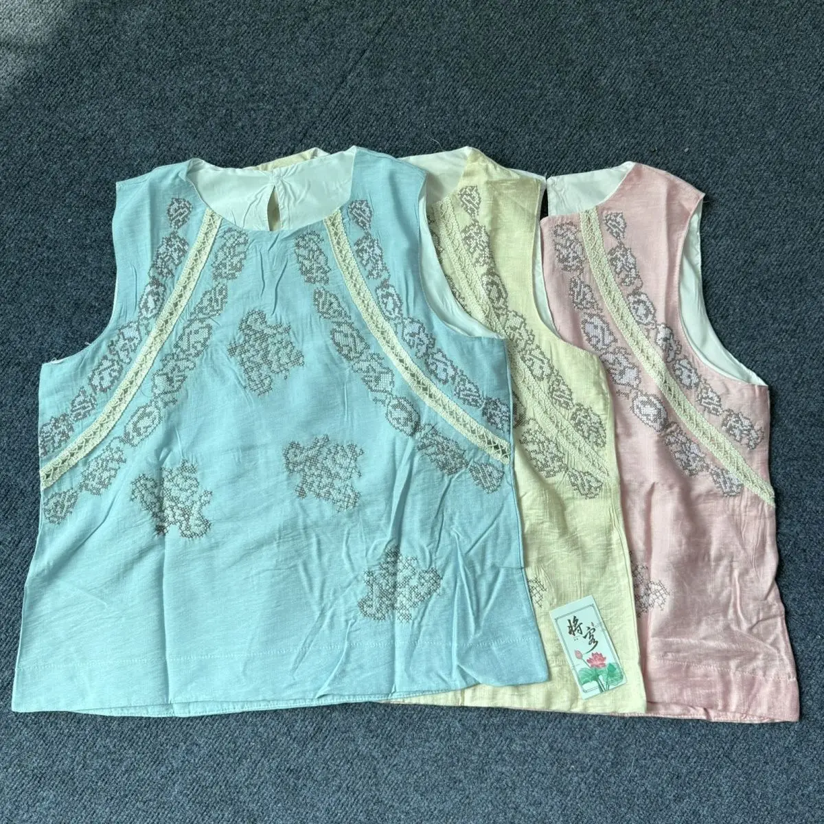 

Жилет с цветочной вышивкой для верхней одежды, новая китайская традиционная блузка без рукавов | Этнический летний жилет Cheongsam на бретельках