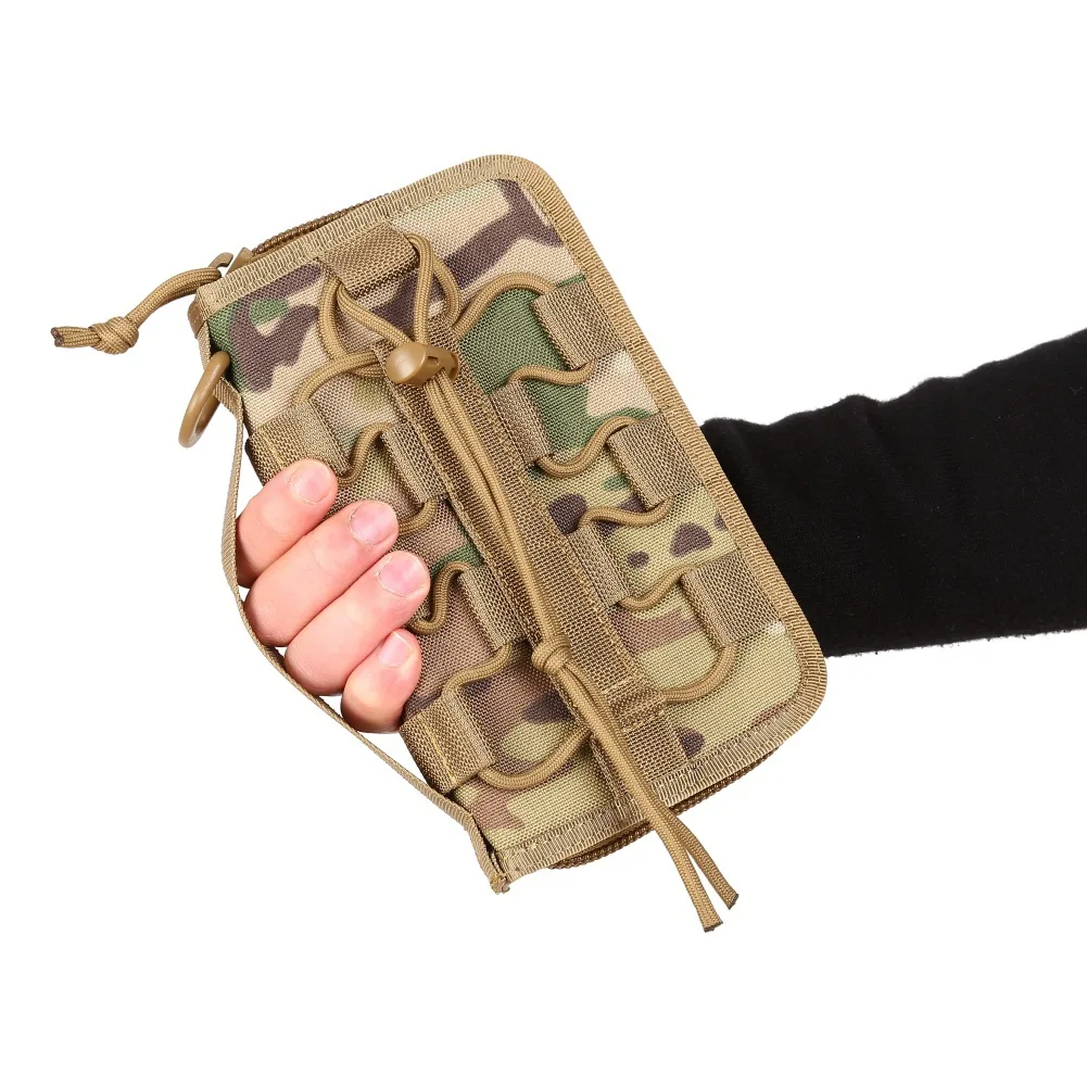 Chiến Thuật MOLLE Clutch Ví Hộ Chiếu Thẻ Gói Ngụy Trang Thể Thao Ngoài Trời Cầm Tay Ốp Lưng Điện Thoại Tiền, Ví Túi