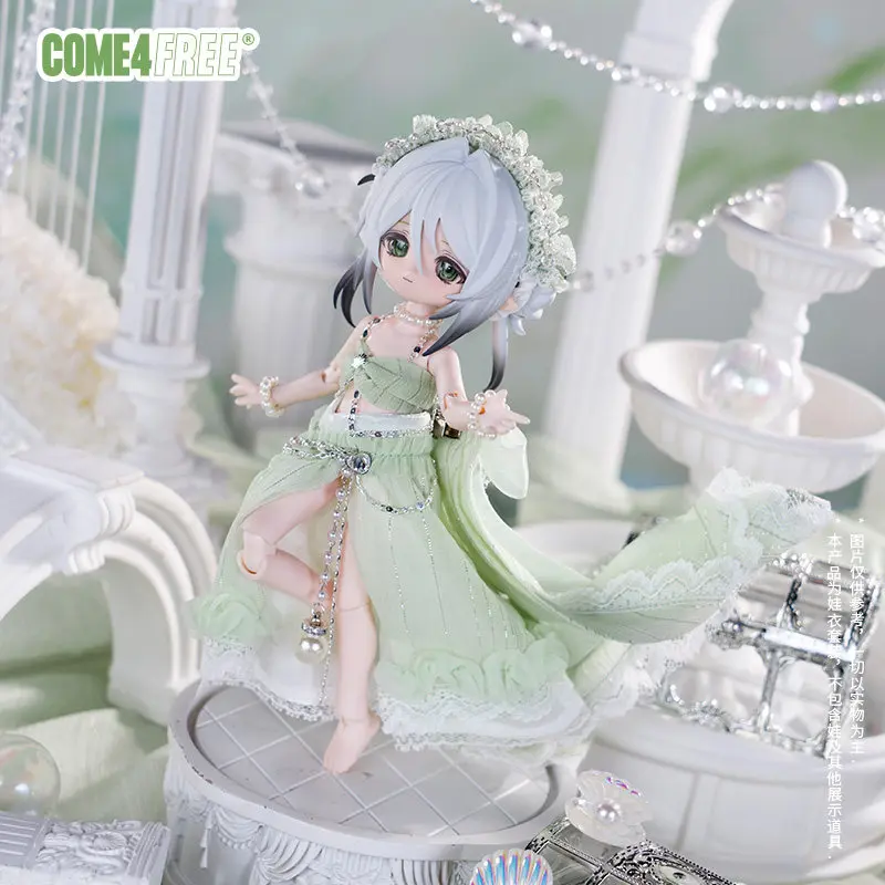 New Come4free 1/12 Bjd Doll Clothes Set Muse Series Green Lace Dress Outfit Doll Replacement Only Clothes No Doll