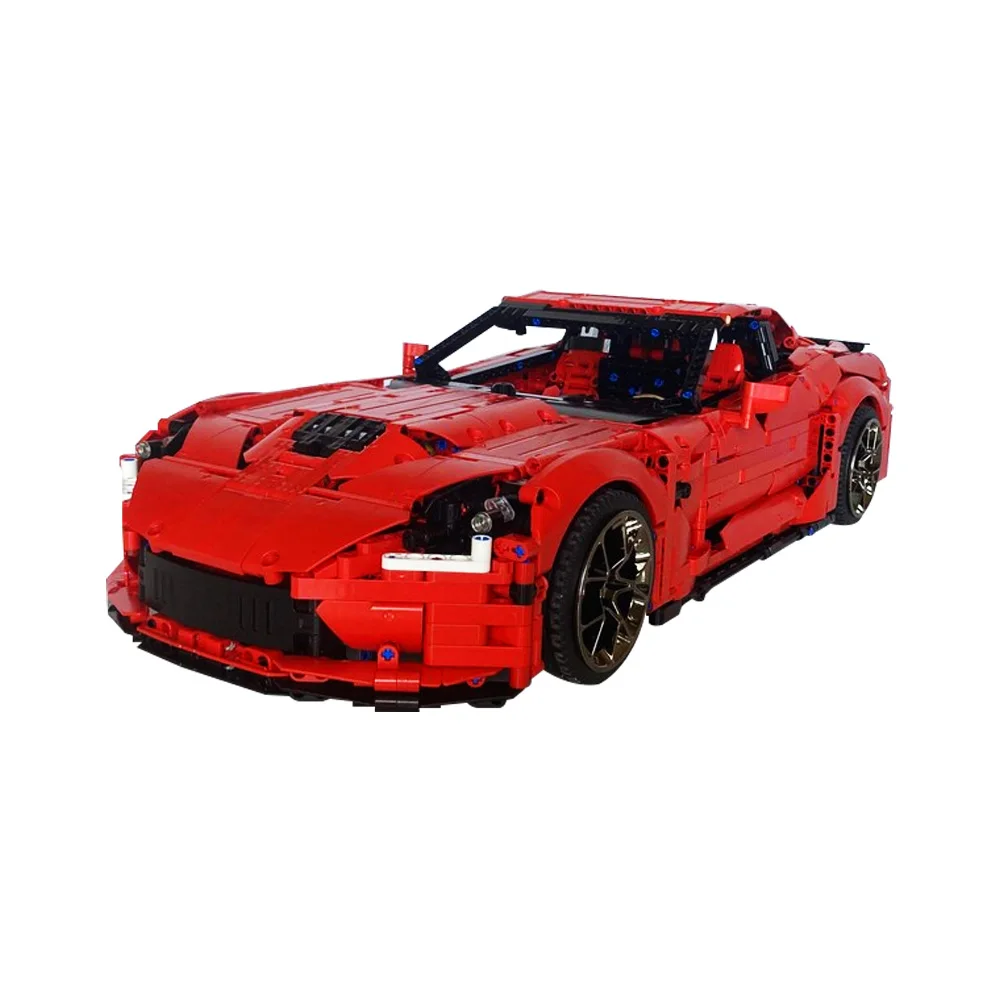 

Модель MOC 1:8 Corvette C7, строительные блоки, суперскоростной спортивный автомобиль, красный роскошный автомобиль, кирпичи вместе, игрушка в подарок для ребенка