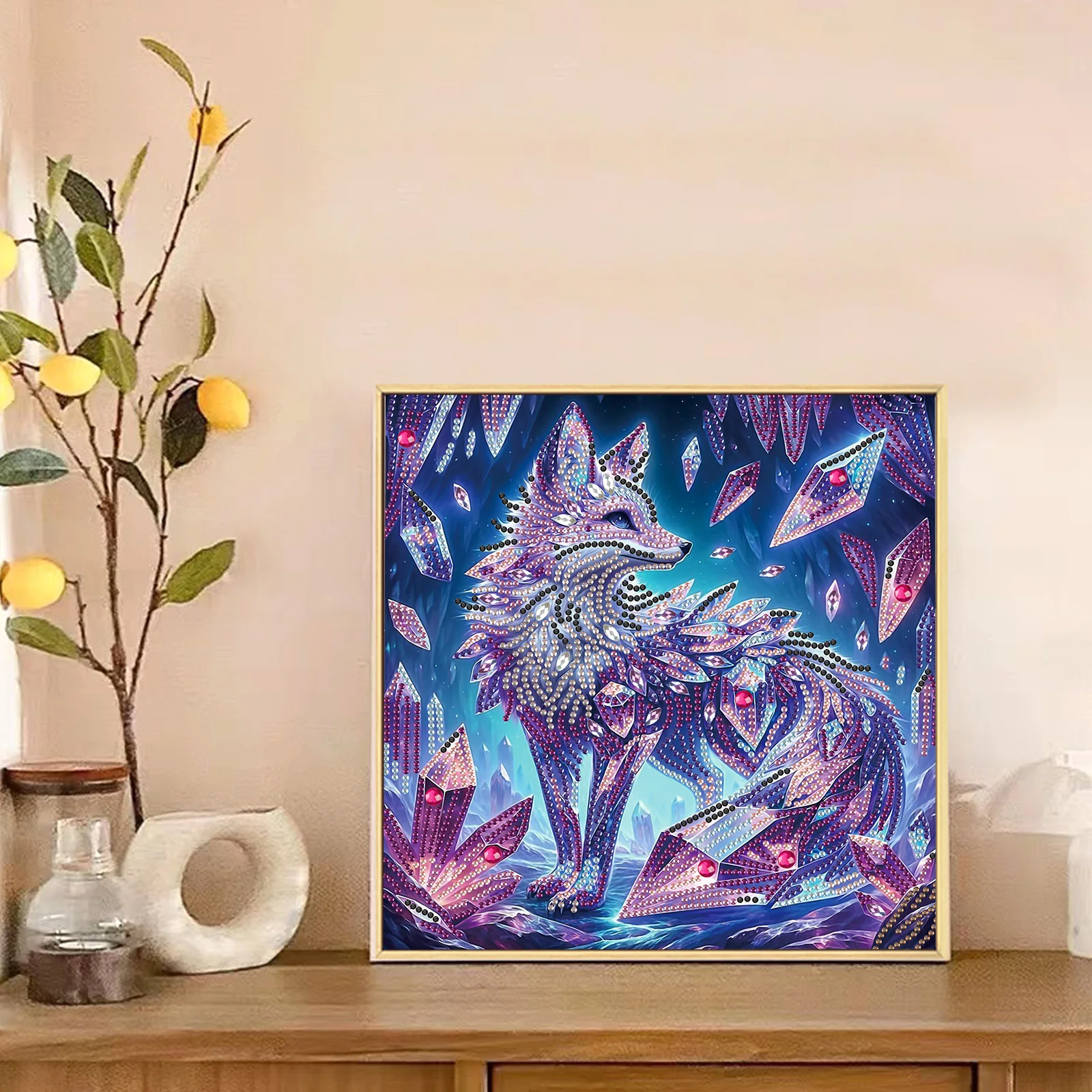 DIY Colorful Fox 5D Special Shape Diamond Art Kits for Beginners,Diamond Art Painting Kits for Home Wall Decoration Gift