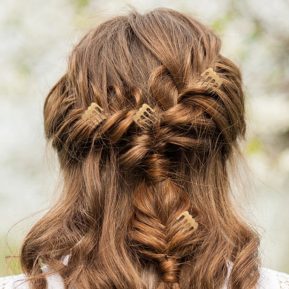 

5pcs Small Women Side Fine Side Combs Styling Accessories Iron Combs For All Hair Hair Comb Clip For Women Types