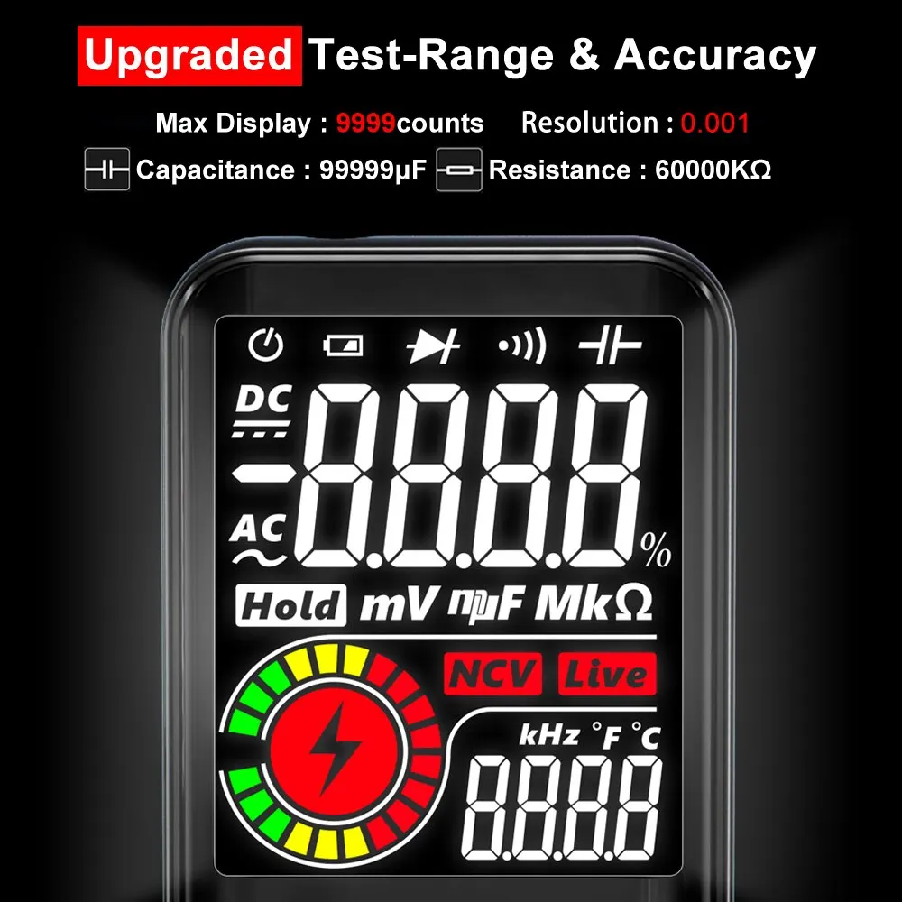 BSIDE S11 Digital Multimeter Smart Electrician Tester USB Charge T-RMS DC AC Voltage Ohm Hz NCV Professional Multitester