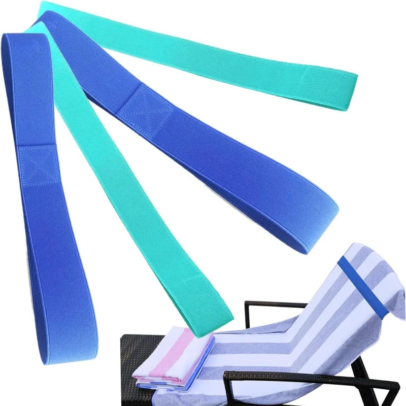 

4Pcs BeachTowel Bands: Non-Slip Towel Straps - Secure Your Towel on Beach & Pool Chairs, Windproof!