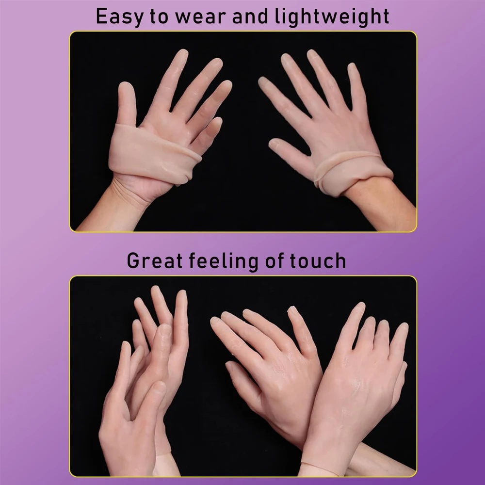 Crossdresser Silicone Female Gloves High Simulation Fake Hands for Cover Scars Transgender Cosplay Realistic Artificial Skin