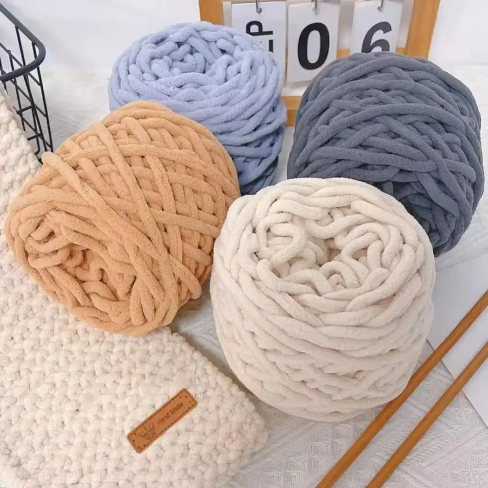 1PCS 100g Chenille Knitting Yarn Soft Ice Strip Line Cotton Yarn DIY Wool Yarn for Handmade Knitting Blanket Scarf Thick Thread