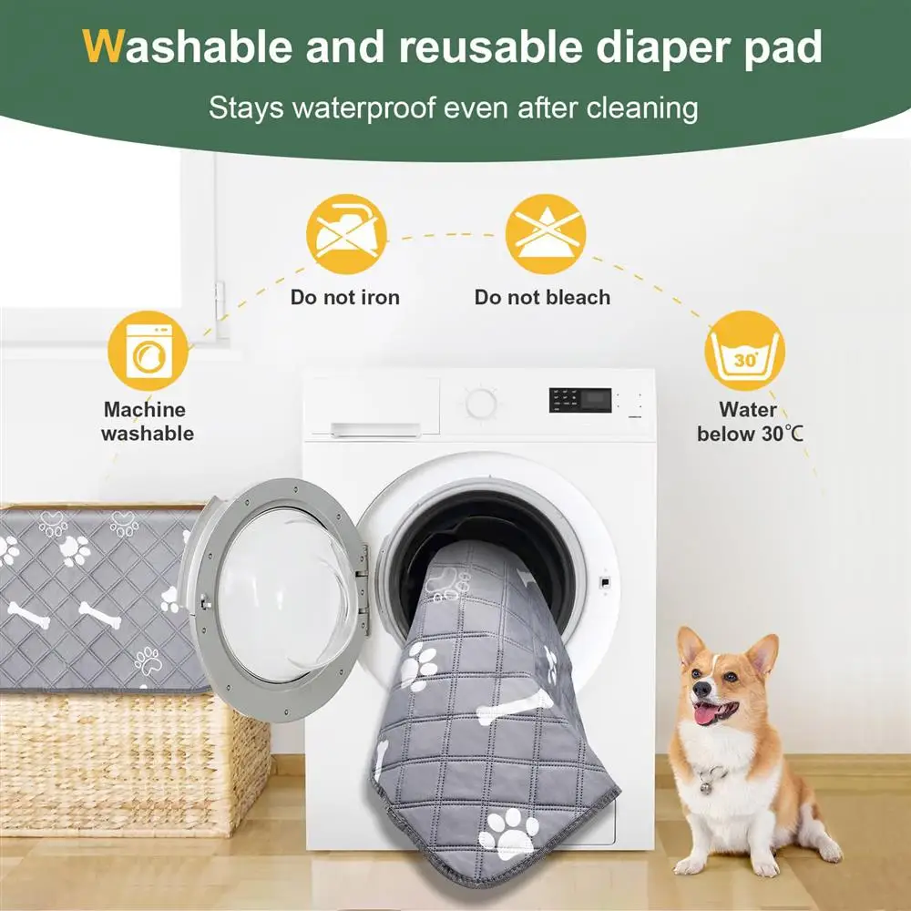 Waable Waterproof Pet Urine Pad Reusable Dog Training Pad Four Layer Absorbent Urine Proof  Diaper for Dogs And s