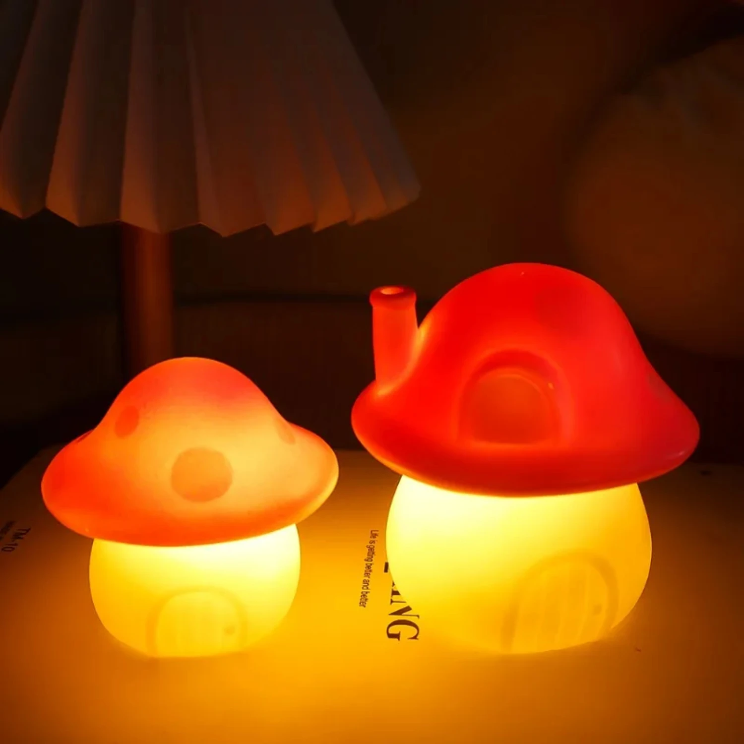 Portátil LED Mushroom Shape Nightlight, Mini Lâmpada, Ideal para o Natal Festival Presente, Decoração do quarto, Bonito, Novo