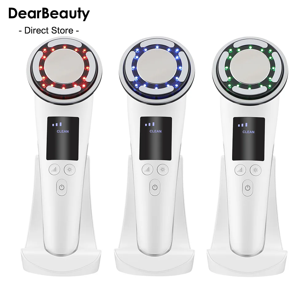 Hot Cold Facial Massager EMS Face Lifting Machine LED Photon Therapy Pulse Beauty Device Skin Tightening Anti Wrinkle Skincare