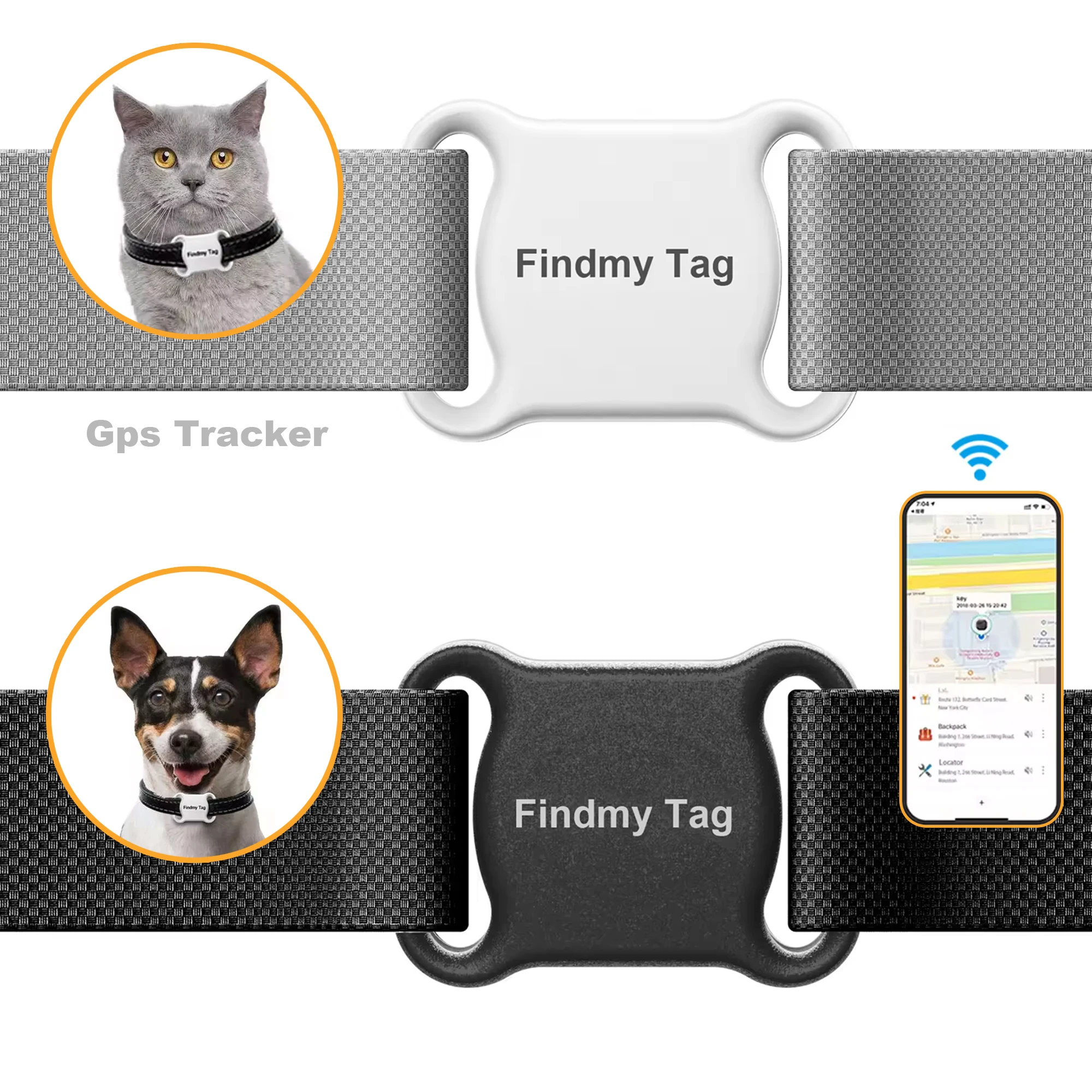 Smart Gps for Cats Pet Waterproof Mini Gps Tracker Anti-Lost Collar for Dog Android/IOS Bluetooth Remote Locator Cat Accessories