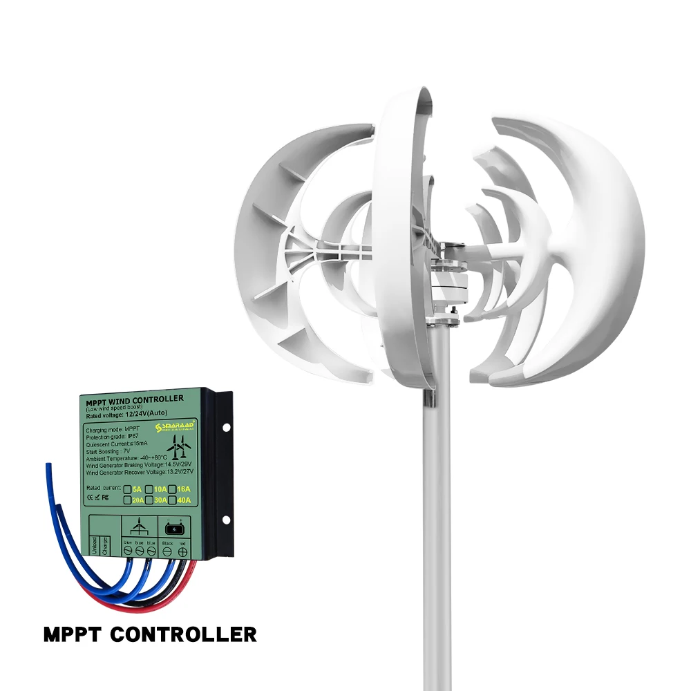 Snelle levering van 5000W 24V 48V verticale windturbine Huishoudelijk geluidsarm en efficiënt zonnecelsysteem in Polen