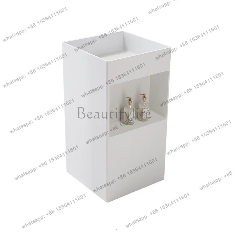 Integrated floor-to-ceiling storage artificial stone wash basin column basin household