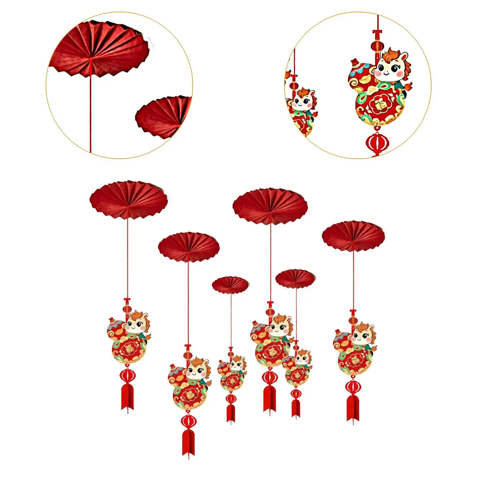 Red Paper New Year Pendant Horse Ceiling Hanging Ornament for Chinese New Year 2026 Spring Festival Party Decoration view 5