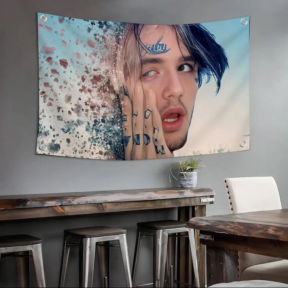 Rapper L-Lil Peep SInger Flags Wall Art Backdrop: Camping Outdoor Garden Bedroom Party Decor Family Gifts