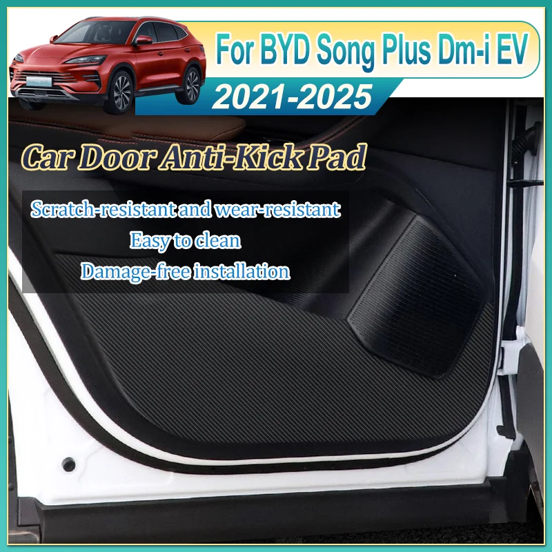 

Защитная наклейка на дверь автомобиля, коврик против грязи, автомобильные аксессуары для интерьера для BYD Song Plus Dm-i EV 2021-2025 2023 2024