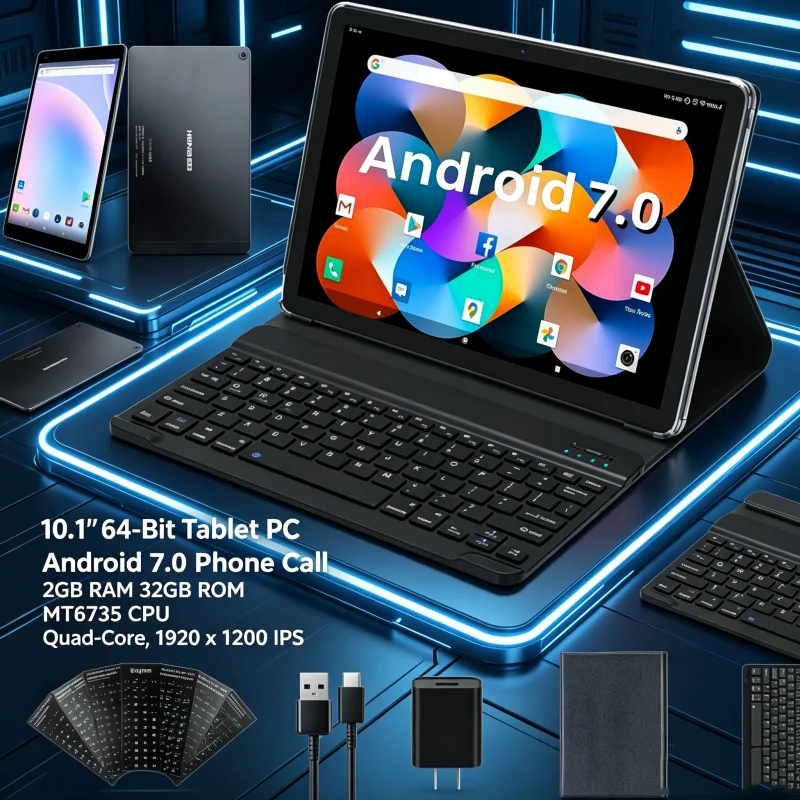 10.1''64-Bit Tablet PC Tab G6 Pro H10-4G Android 7.0 Phone Call 2GB RAM 32GB ROM MT6735 CPU Quad-Core 1920 X 1200 IPS WIFI