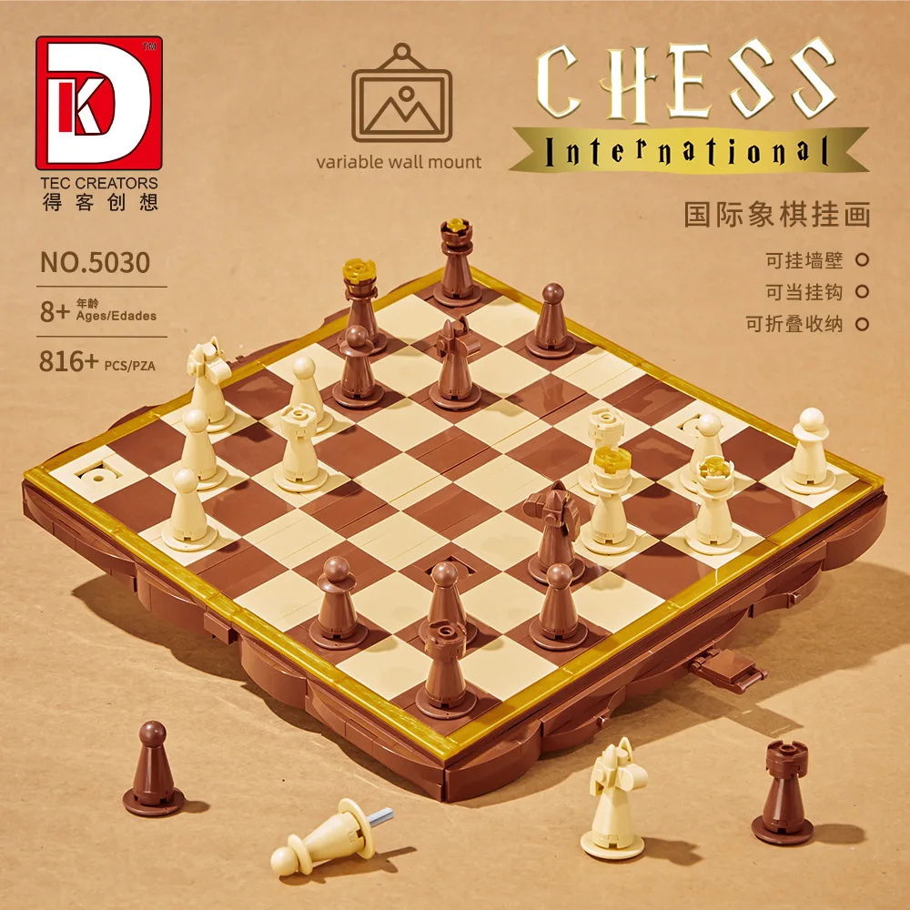 Classic Chess Model, Children's Puzzle DIY Assembly, Plug in Block, Educational Toy Gift, Wall Mounted