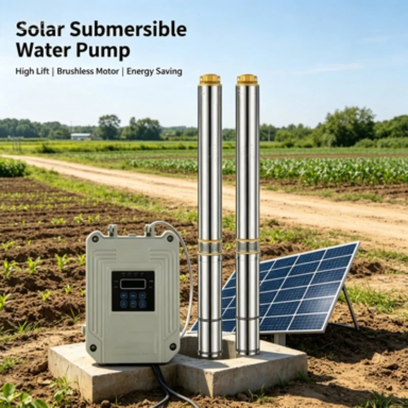 3 Inch 24V Stainless Steel Solar Deep Well Pump, Brushless Submersible Water Pump for Farm Agricultural Irrigation