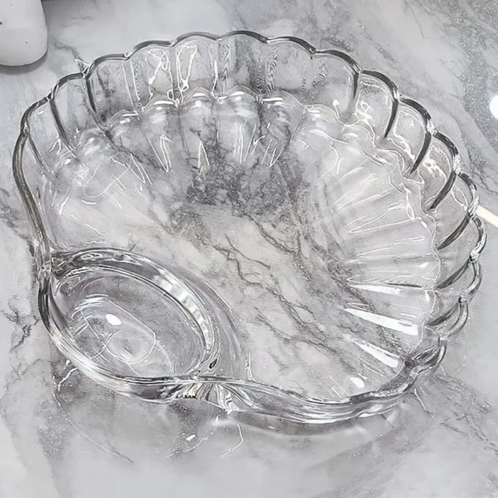 Fashion Transparent Shell Dish with Vinegar Discs Creative Dumpling Plate Shell Spitting Dish