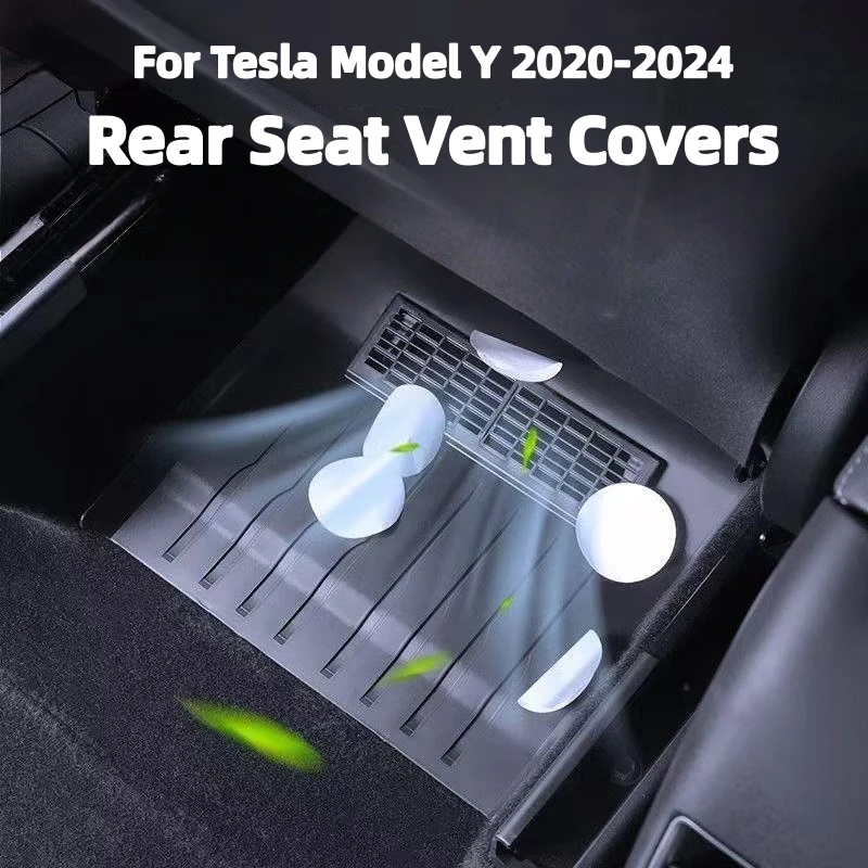 

For Tesla Model Y 2020-2024 Rear Seat Vent Covers PP material Backseat Air Vent Fully Cover Air Outlet Grille Protector