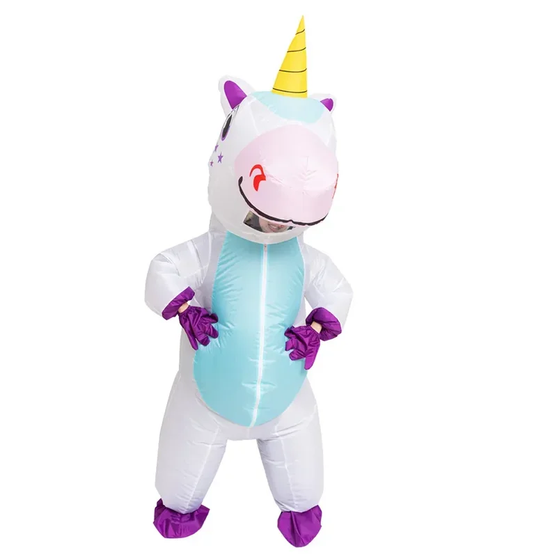 Inflatable Unicorn Costume Adult Rainbow Halloween Costumes for Wommen Men Adult Carnival Mascot Purim Christmas Cosplay Gift