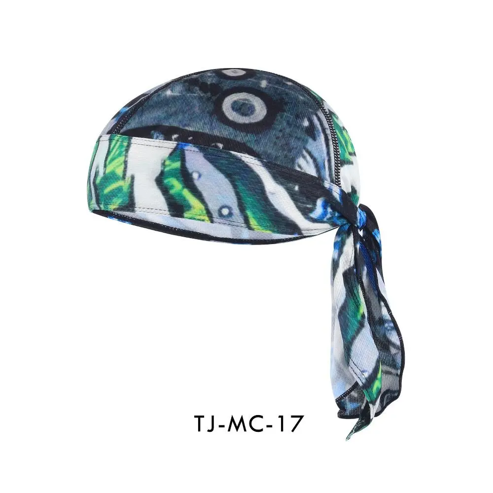Fishing Sun Cap Sweat Breathable Cycling Cap Quick Dry Printing Pirate Cap Sunscreen Breathable Bicycle Helmet Liner Bike