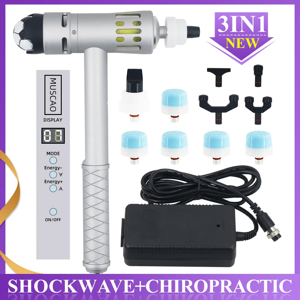 

Shockwave Therapy Machine ED Treatment Pain Relief Chiropractic Adjusting Tool Correction 2in1 Shock Wave Spine Therapy Massage