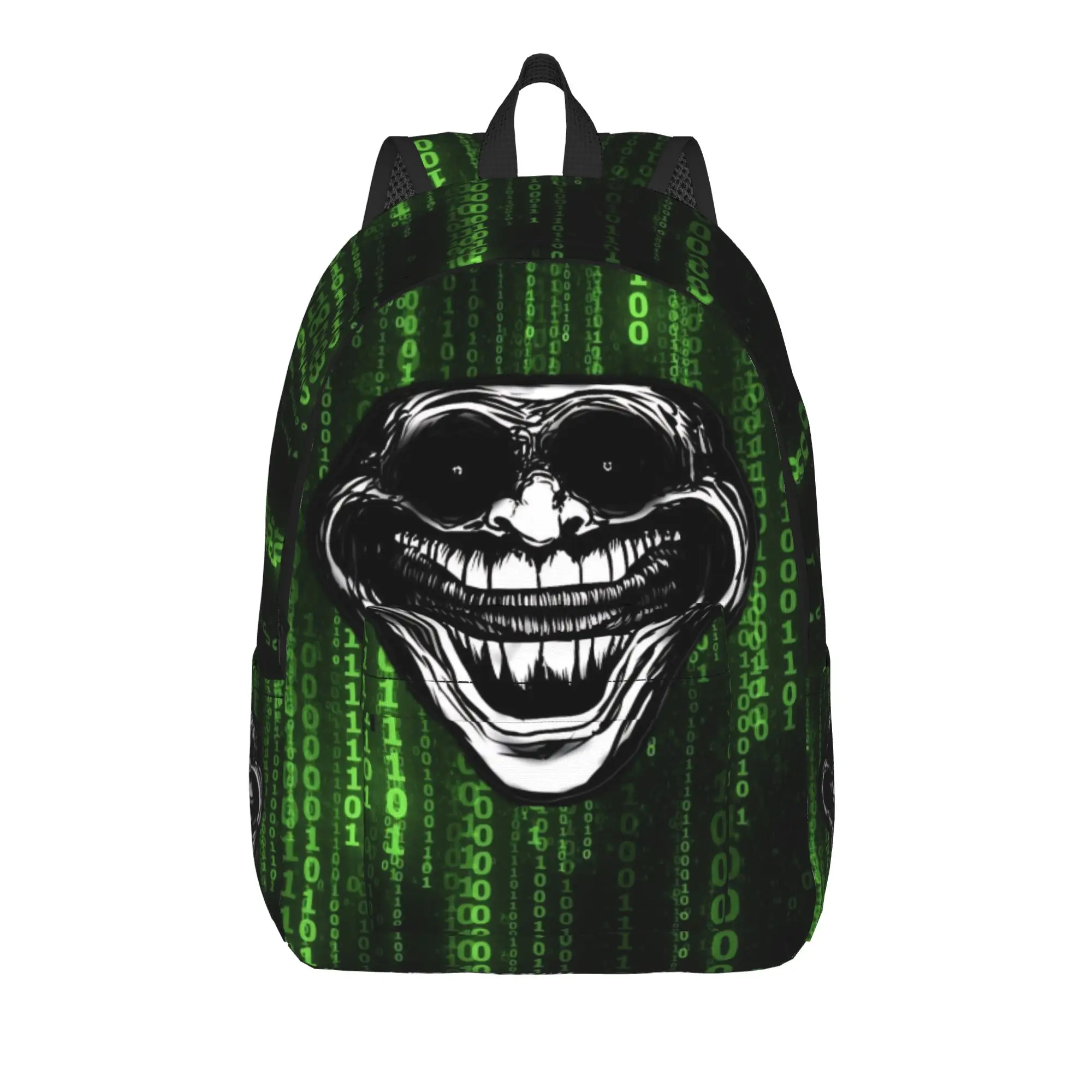 Evil Troll Face Meme Funny Classical Backpack Gift Student Business Horror Humor Daypack for Men Women College Canvas Bags
