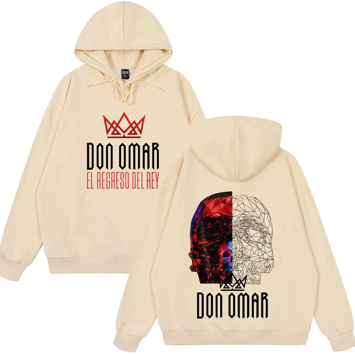 Sudadera con capucha estampada Rapper Don Omar The Last King Tour 2026 para hombre y mujer, estilo vintage, manga larga, informal, holgada, estilo urbano